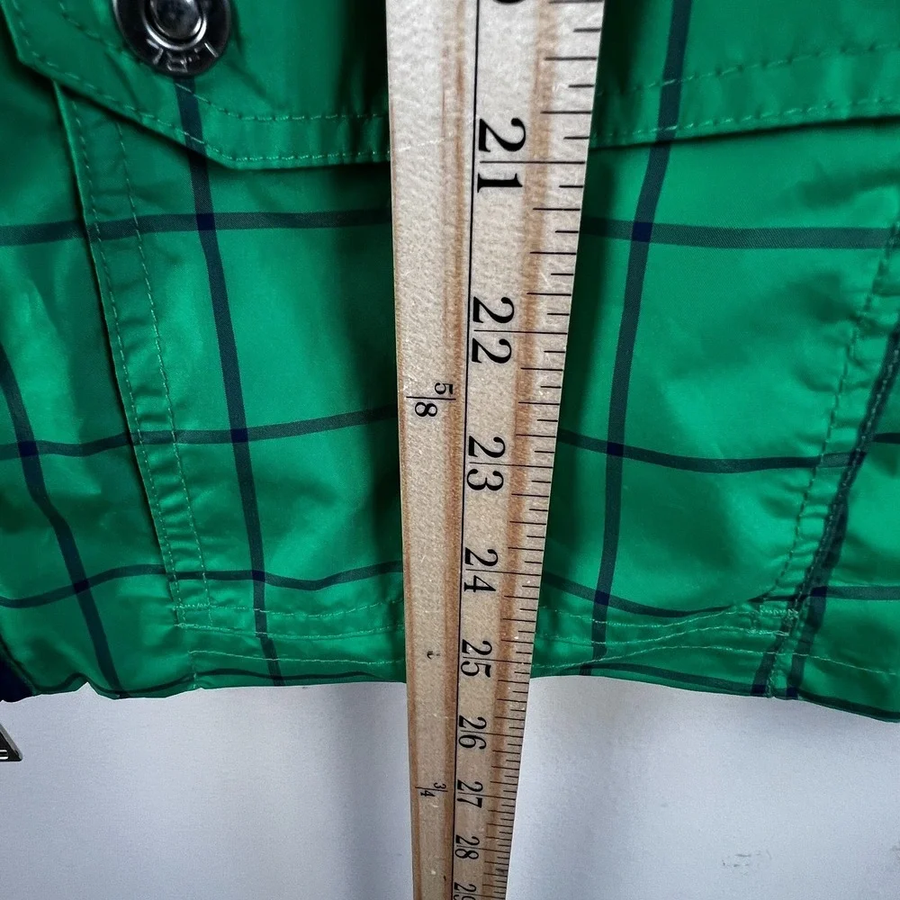 Lauren Ralph Lauren‎ LRL Active Jacket M Kelly Green Windowpane Zip Windbreaker